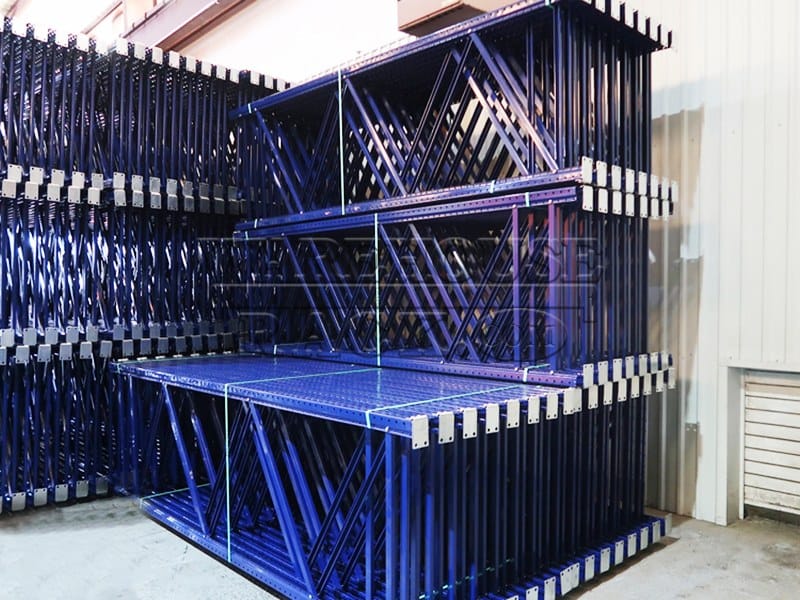 New Blue Teardrop Pallet Rack Upright 144 Inch x 42 Inch x 3 Inch Indu ...