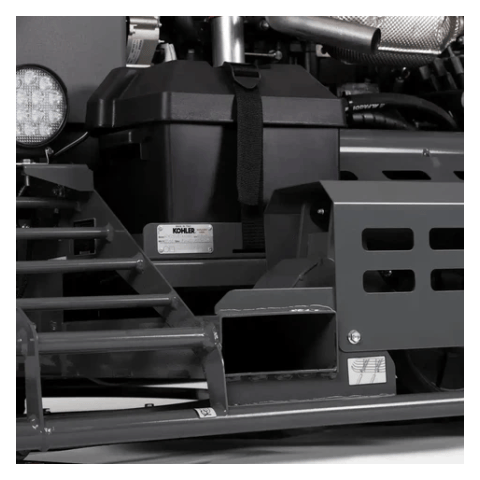  A robust, dark gray industrial machine featuring a black box, a "KOHLER" engine plate, and heavy-duty metal framing.