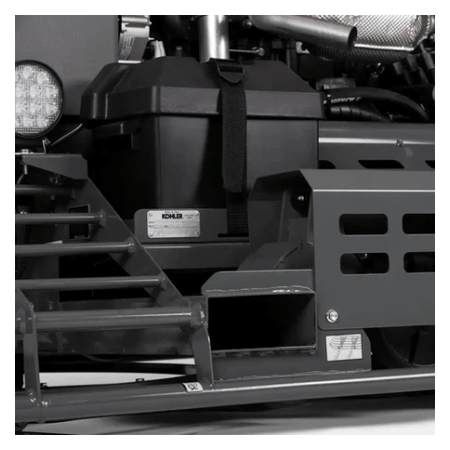  A robust, dark gray industrial machine featuring a black box, a "KOHLER" engine plate, and heavy-duty metal framing.