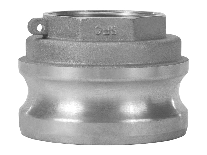 Metal pipe fitting with 'SFC' branding on a white background