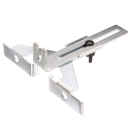 Steel straight guide attachment included with the Makita RT0701C 1-1/4 HP compact router kit, designed with an adjustable slotted arm for making precise parallel cuts in woodworking projects.
