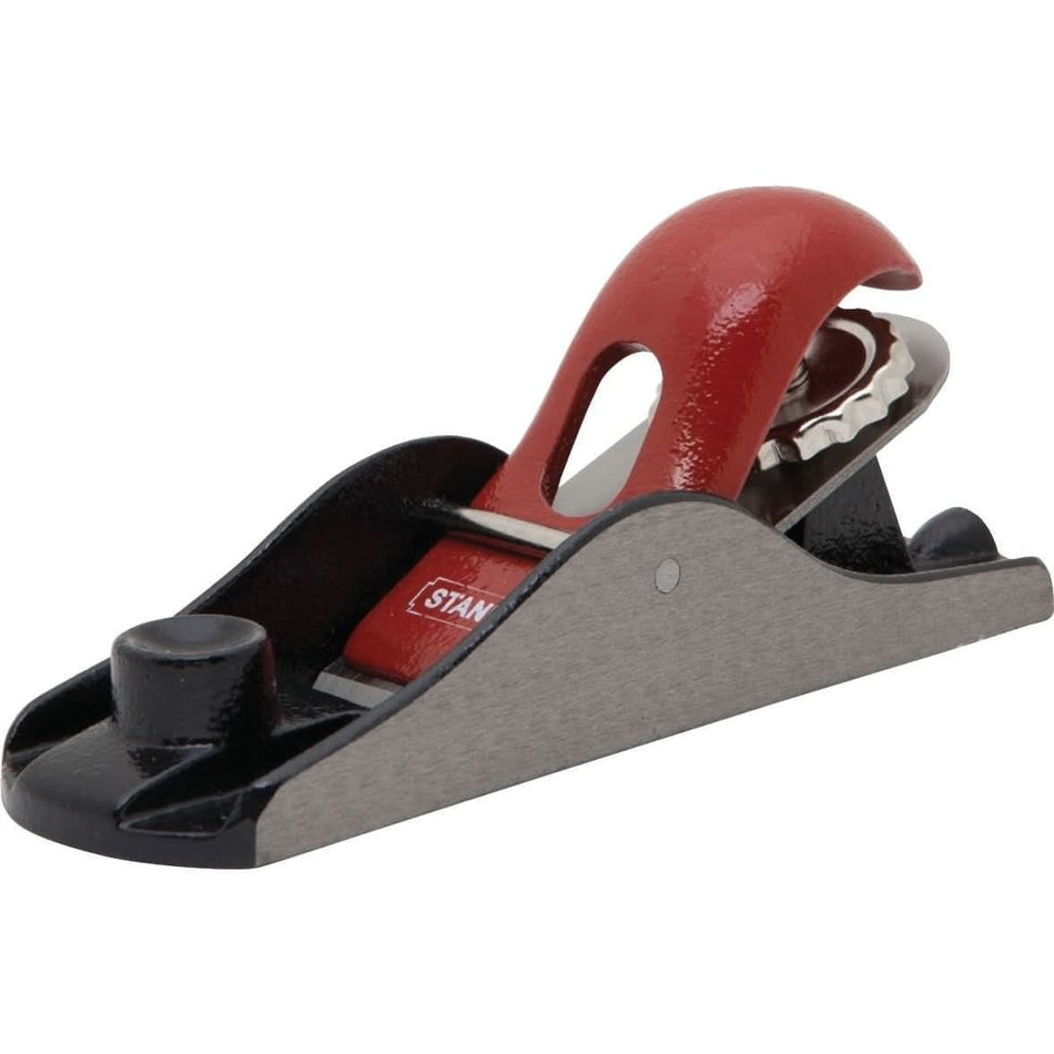 STANLEY Adjustable Block Plane 12-247 6-5/8 Inch Length 1-5/8 Inch Blade Cast Iron Gray Manual Shaving Surface Woodworking Cross Grain Hand Tool