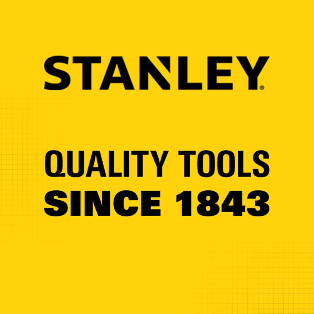 STANLEY industrial history marketing banner featuring black type reading Quality Tools Since 1843 set centered on a high visibility solid yellow background panel.