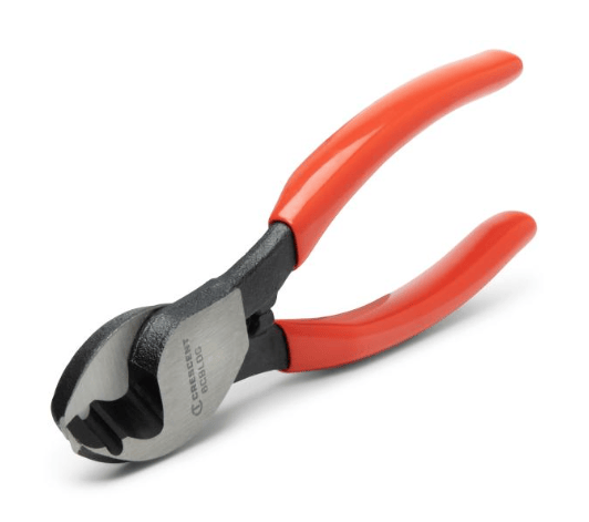 A pair of wire cutting pliers with bright orange handles and a silver metal head, featuring the brand name 'CINCUT' on the side, set against a plain white background.
