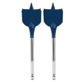 Two blue and silver diamond core drill bits with a 1/2 inch shank size, shown side-by-side on a plain white background.