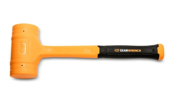 An orange and black GearWrench mallet hammer on a clean white background.
