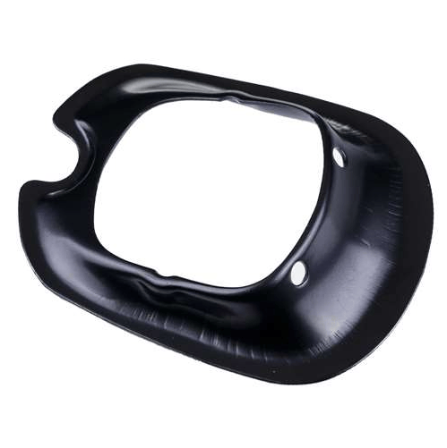 A glossy black plastic frame or bumper cover with a rounded, irregular shape and two small circular cutouts, shown on a plain white background.