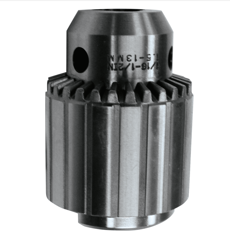 Heavy duty industrial 1/2" drill chuck engineered for positive bit retention