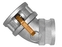 Seal Fast Aluminum Type DA 45 Degree Elbow Cam and Groove Coupling Female Coupler x Male Adapter