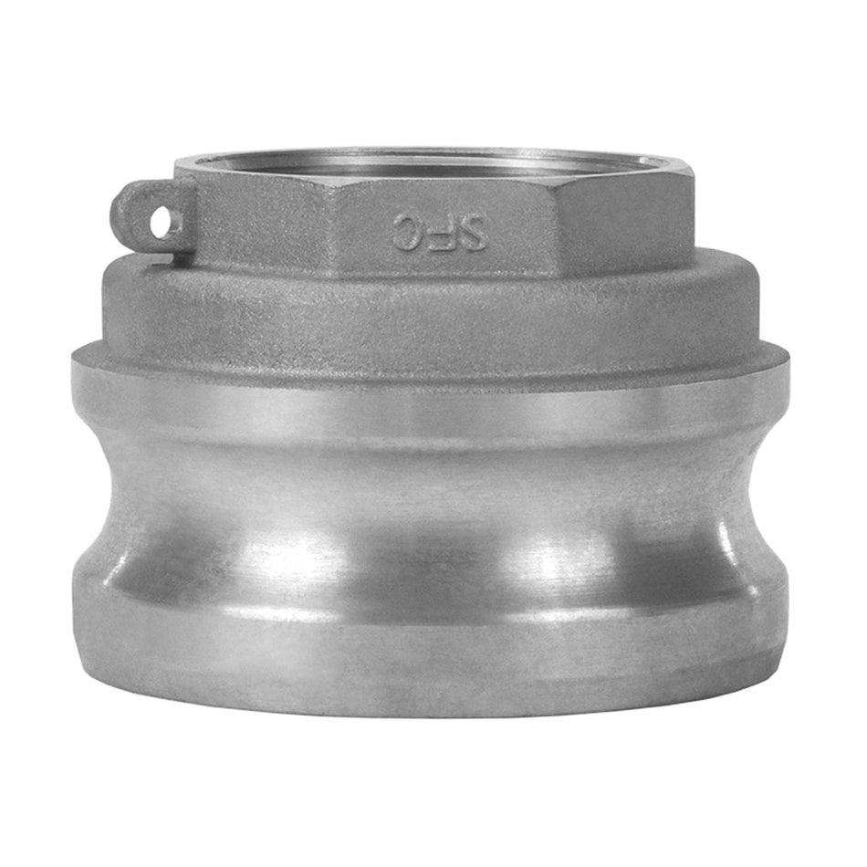 Metal pipe fitting with 'SFC' branding on a white background