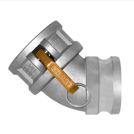 Seal Fast Aluminum Type DA 45 Degree Elbow Cam and Groove Coupling Female Coupler x Male Adapter