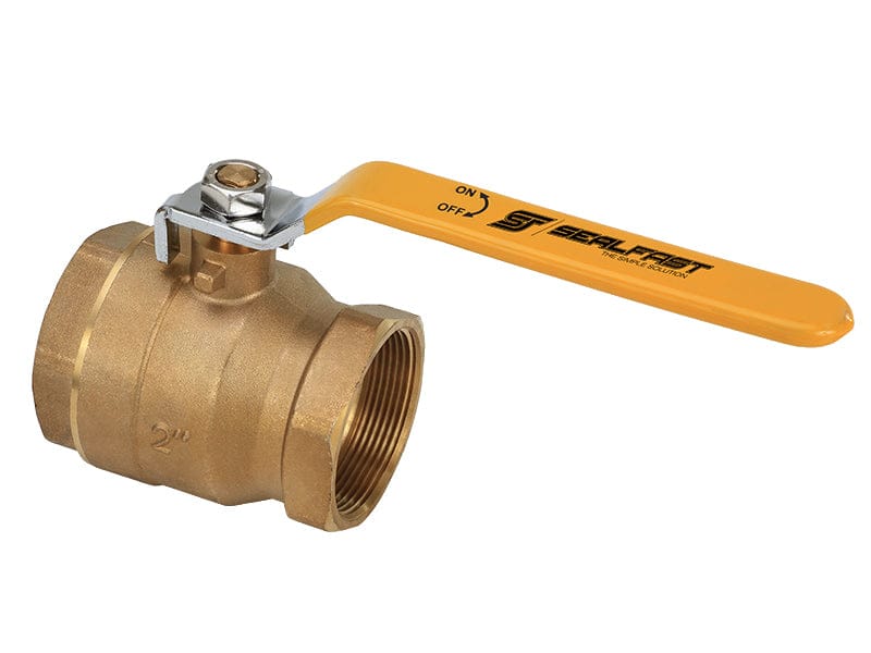Seal Fast Full Bore 2-Piece Brass Ball Valve 2 Inch 600 WOG Plumbing HVAC Steam Air Systems