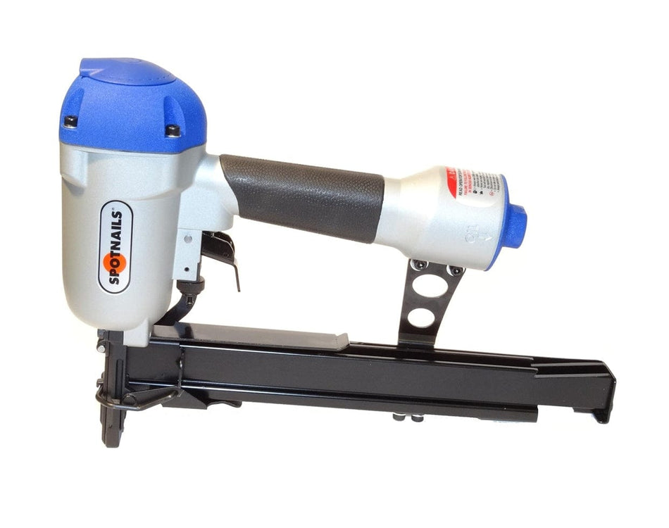 A side profile studio shot of the SpotNails X1S3640 16-gauge 1-inch wide crown stapler.