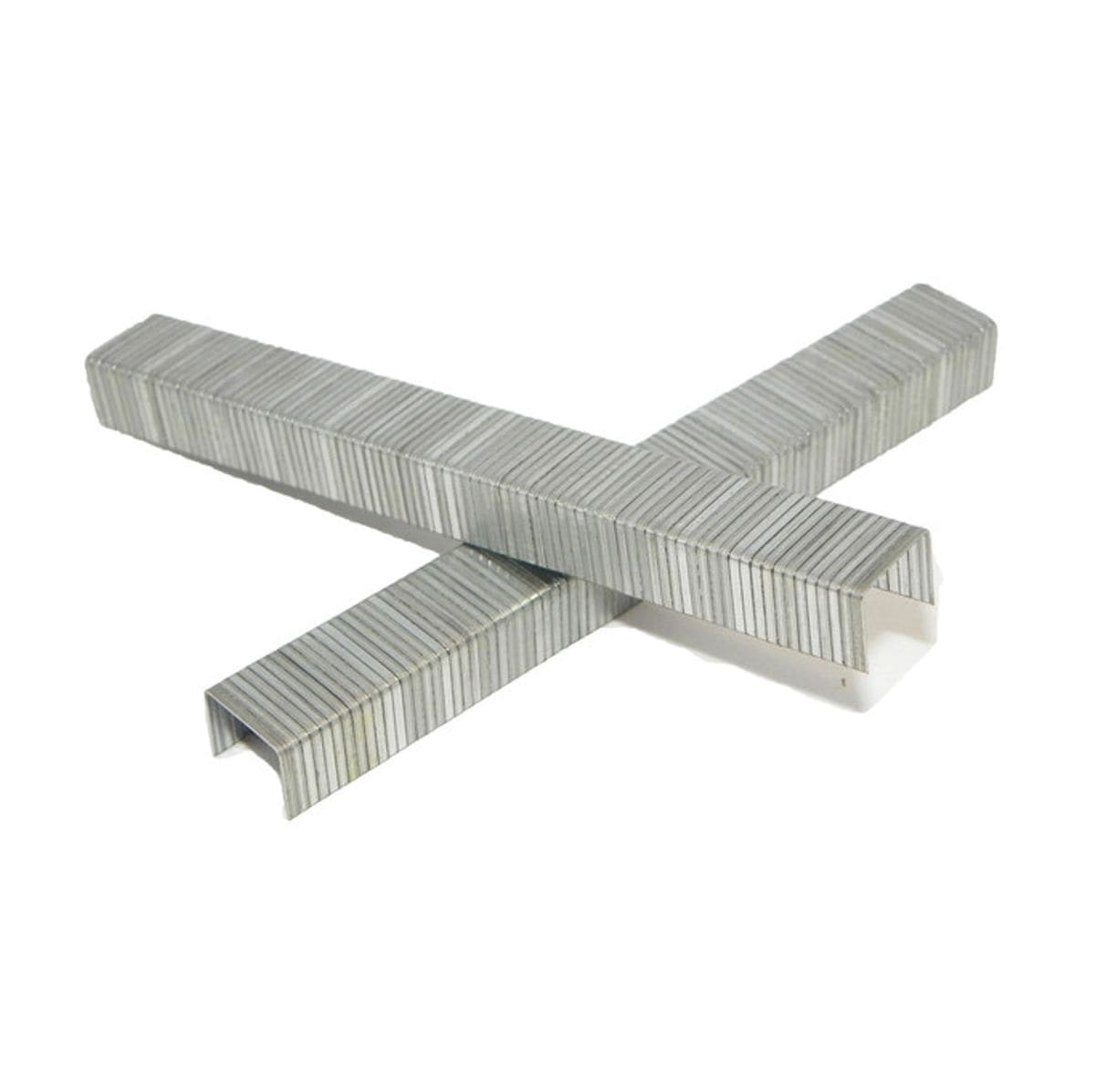 Two sticks of Spotnails 98006 20-gauge galvanized staples with a 1/2-inch crown, shown against a white background.