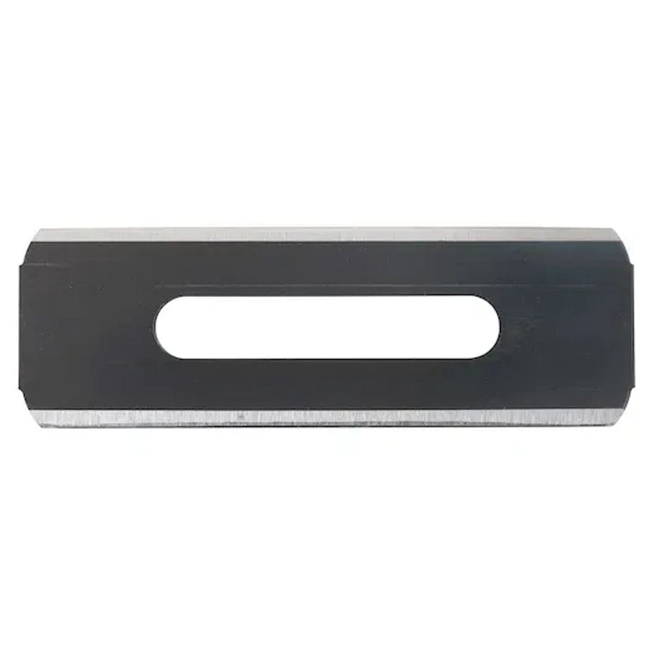 Stanley 11-530 high-carbon steel carpet knife blade showing reversible double cutting edges for efficient floor covering installation.