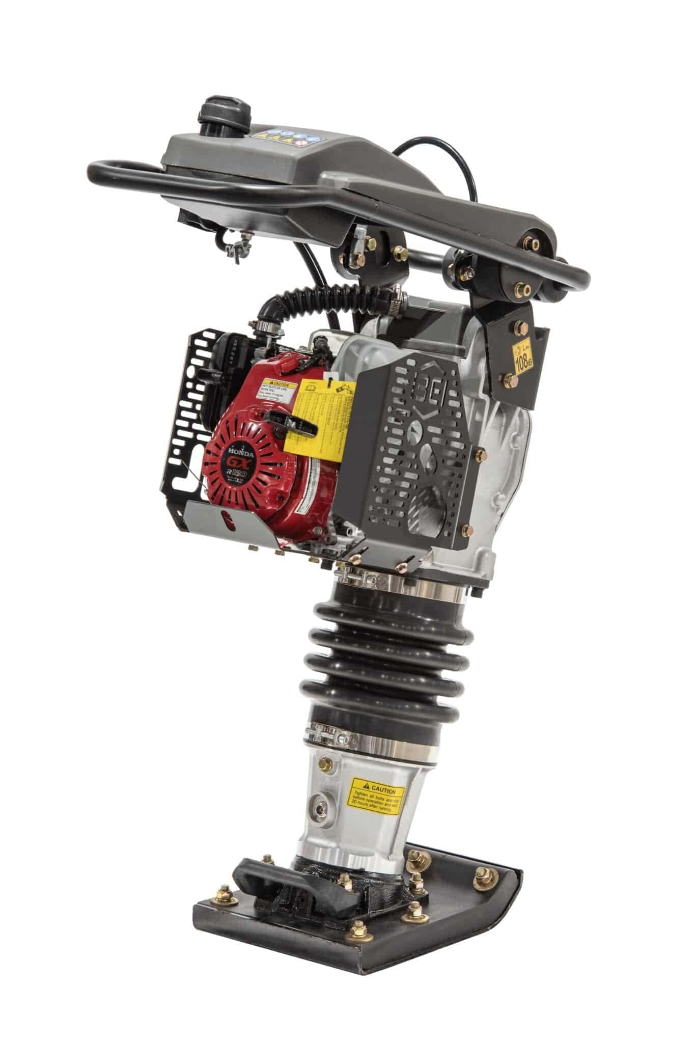 An angled studio view of the PR70H jumping jack highlighting the high-strength aircraft-grade lifting cable system that protects handle shock mounts from premature wear during transport and positioning.