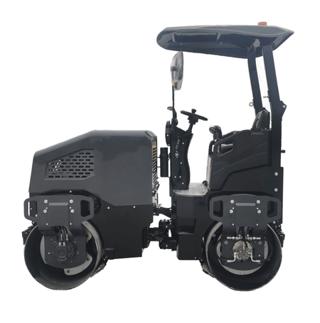 The alternative side profile of the RA29Y tandem roller showcasing the integrated 52.9 gallon pressurized water tank and the high-output Yanmar 3-cylinder diesel powertrain.