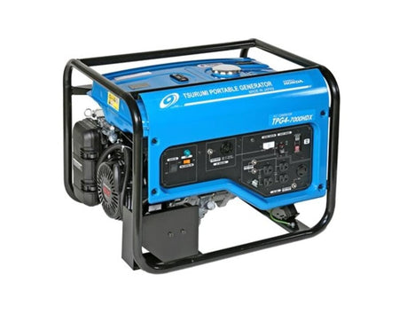 A strong metal box surrounding the important parts. This box has thick bars you can feel all around. One side has a smooth, powerful engine that will vibrate when it's working. On another side, there's a panel with holes where you can plug in your tools. This whole machine is built to be tough and give steady power.