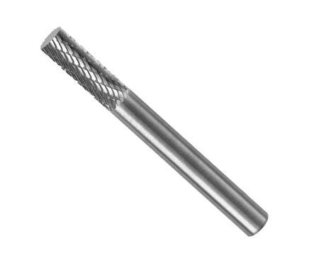 A three-quarter angle studio shot of the UCT Gem Carbide SA1 burr, showing the double-cut head and the 1/4-inch shank.