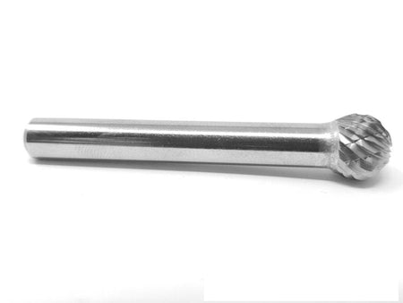 A side profile studio shot of the UCT Gem Carbide SD-3 ball-shaped burr.