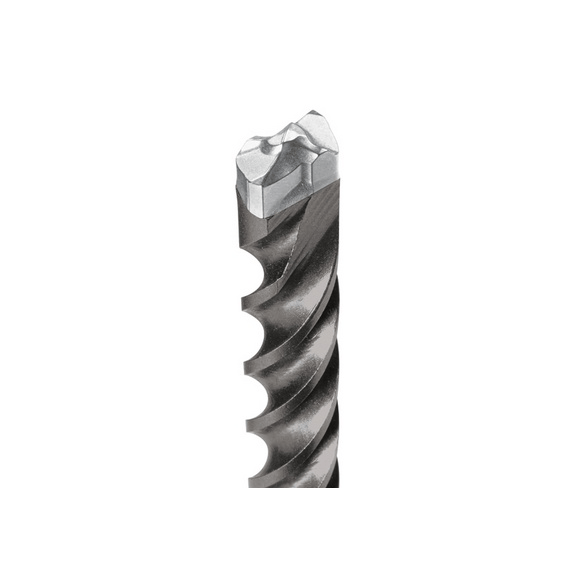 close up of drill bit head. 