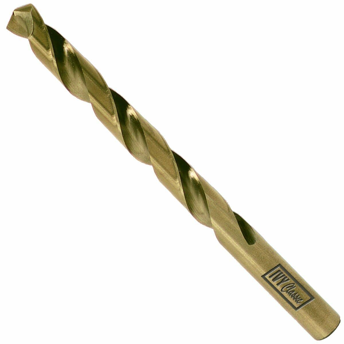 A single gold-finished Cobalt Steel jobber length drill bit, showing the flutes and the $7/64$ inch tip.