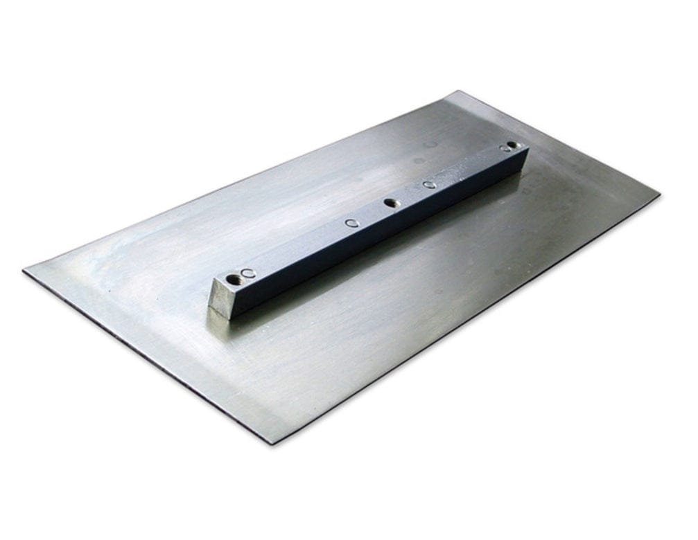 Close-up angled view of a single finish blade showing the central mounting bar and universal bolt pattern.