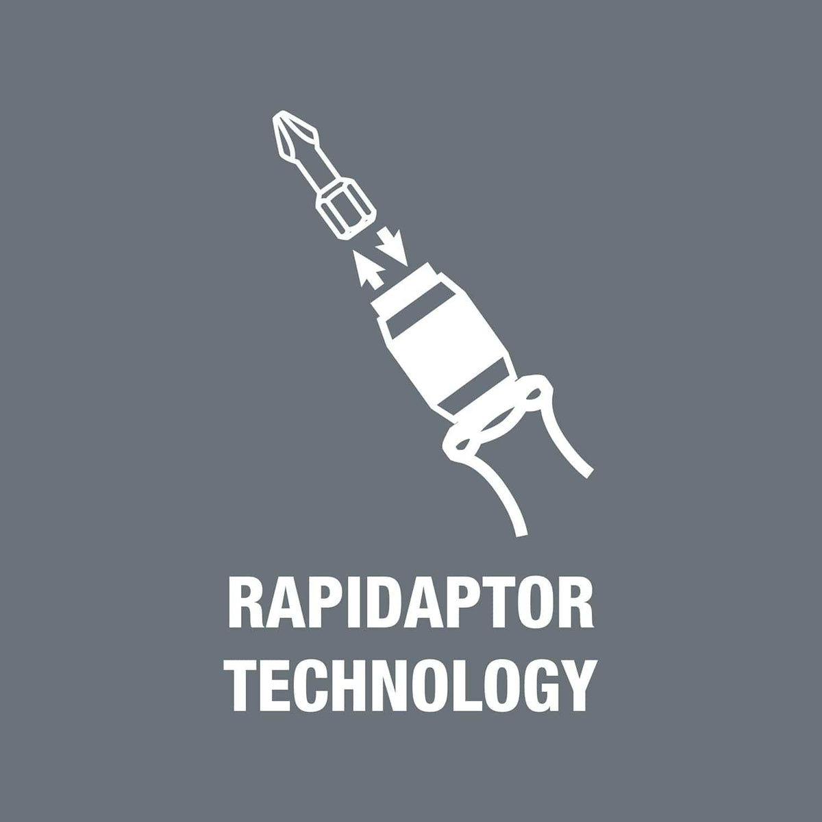 Wera Rapidaptor technology icon demonstrating the quick-release bit change system that allows for one-handed bit insertion and automatic locking.