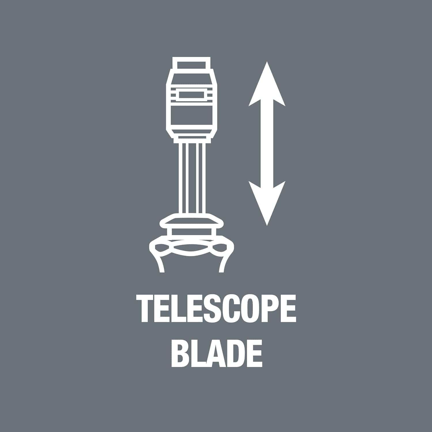 Technical icon illustrating the telescope blade function of the Wera Kraftform Kompakt series, indicating the adjustable and retractable nature of the bayonet blade.