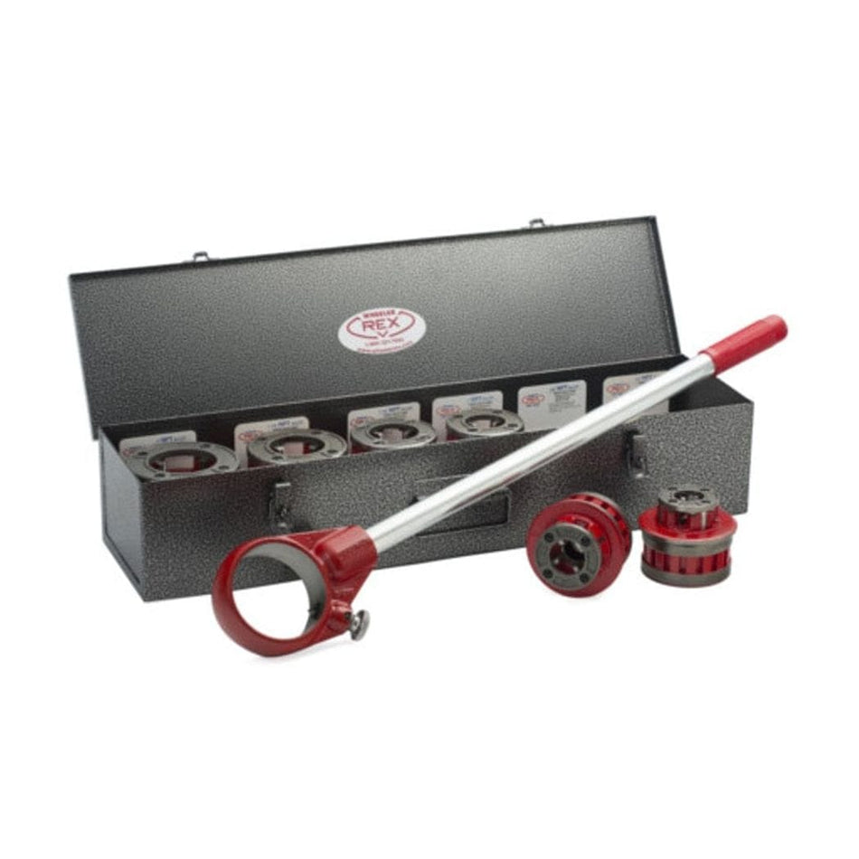 Wheeler Rex 4200 Manual Ratchet Pipe Threader Set 1/2" to 2" NPT High Speed Steel Drop Heads 12R Style Compatible for In-Place Threading