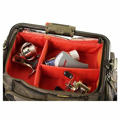 Wild River by CLC Tackle Tek Frontier Fishing Tackle Bag with LED lighted handle and multiple compartments for reels and gear storage