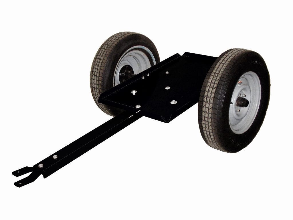 A high-angle studio shot of the Winco TDM80 2-wheel PTO generator trailer.