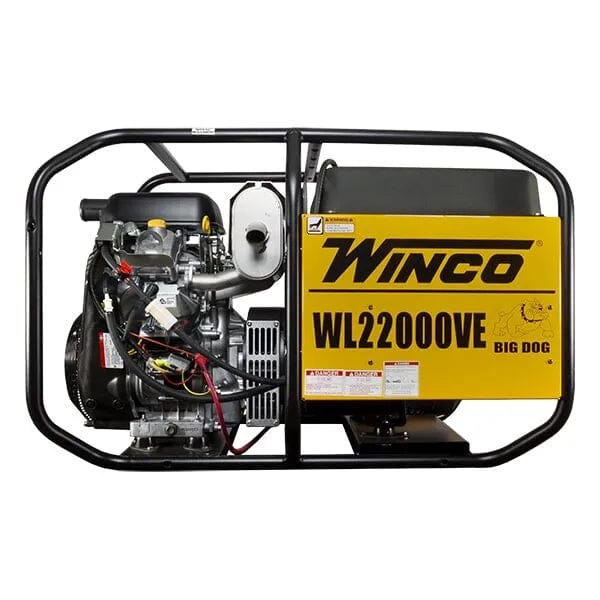 Winco WL22000VE-03/C Big Dog Industrial Portable Generator 19000W Running 22000W Starting Watts Briggs Vanguard 993cc Engine Anderson Full Power Receptacle Electric Start