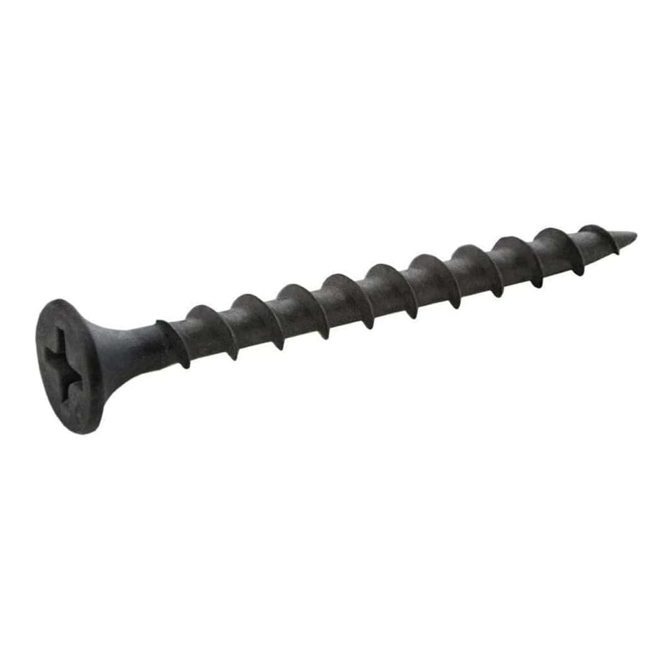 Individual Zeus Fasteners #6 x 1-5/8 inch coarse thread drywall screw highlighting the sharp point and bugle head design for wood framing applications.