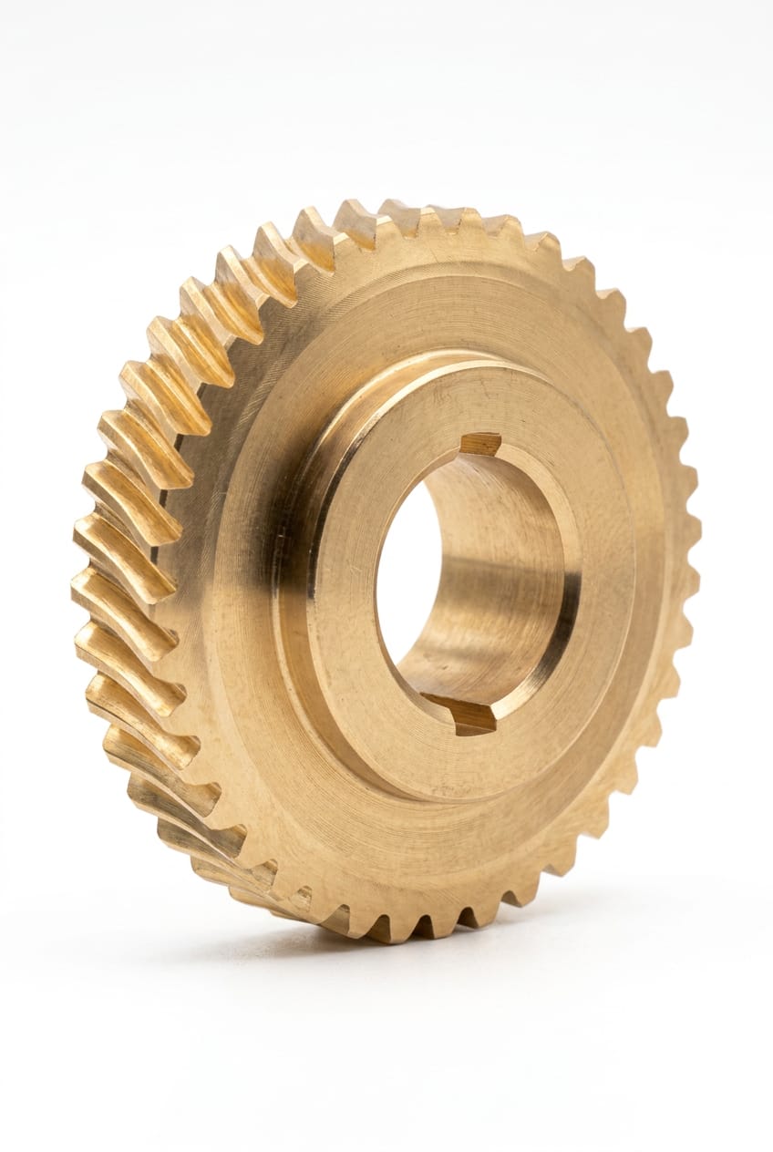 Bronze gear on white back ground
