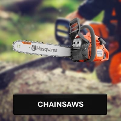 Husqvarna chainsaw with a blurred background