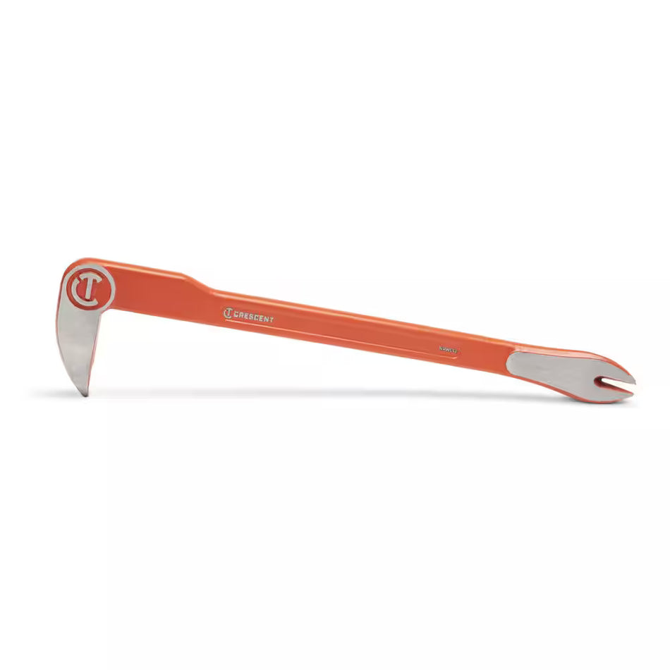 A Tensai floor jack with a bright orange handle and silver steel head, shown on a clean white background.