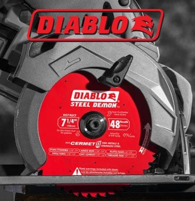 diablo mobile image with logo and circular saw