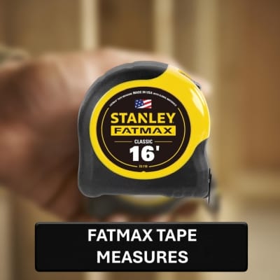 Stanley Fatmax tape measure with a blurred background