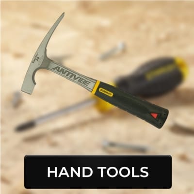 Hammer with a blurred background labeled 'Hand Tools'