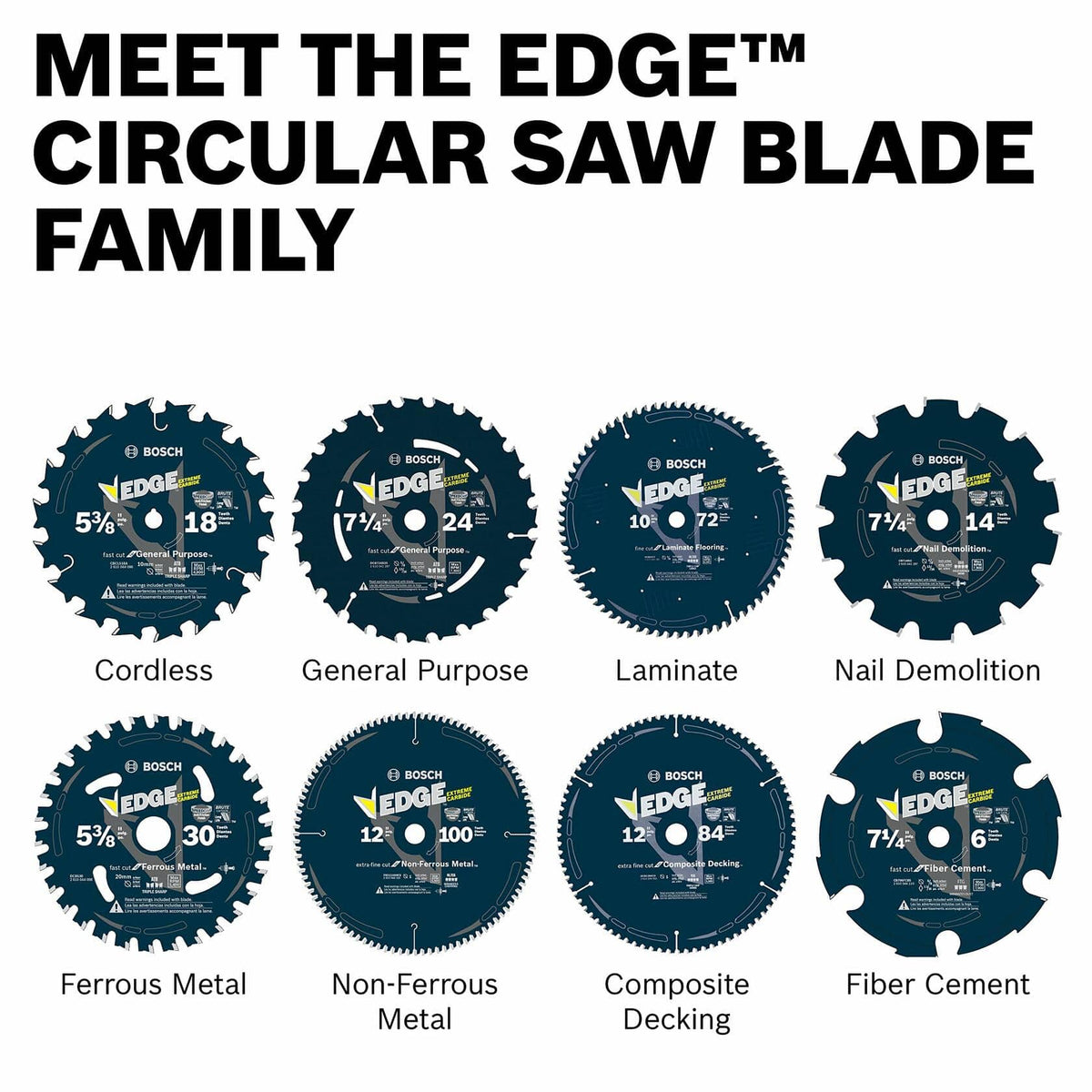 BOSCH DCB724 7-1/4 in. 24 Tooth Edge Circular Saw Blade Brute Carbide for framing applications.