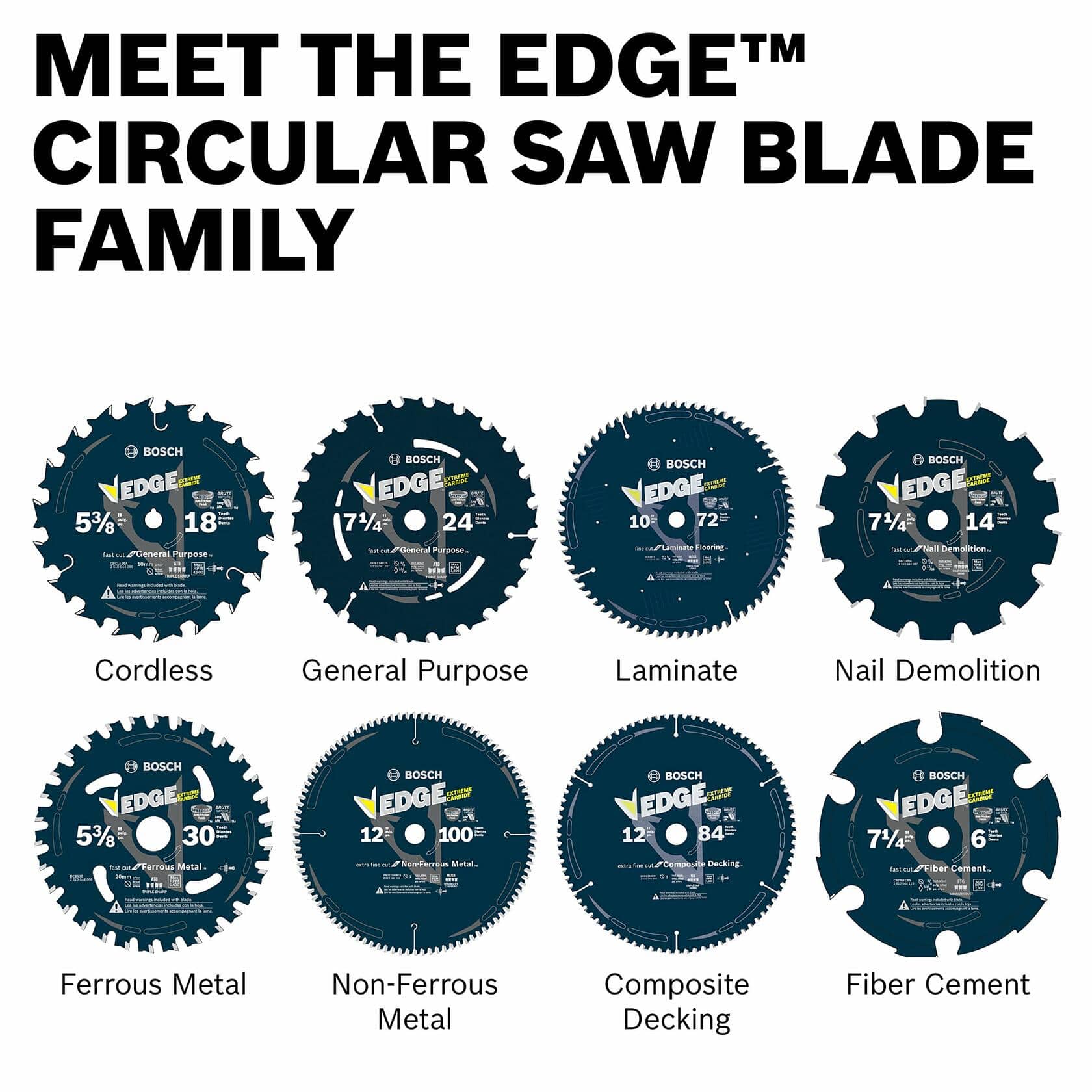 BOSCH DCB724 7-1/4 in. 24 Tooth Edge Circular Saw Blade Brute Carbide for framing applications.