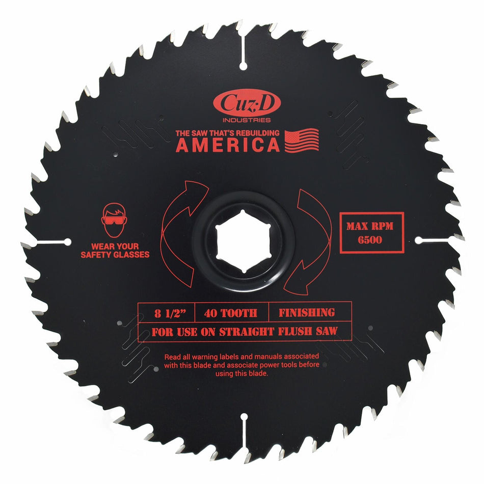CUZ-D INDUSTRIES CARBIDE TIP SAW BLADE 40 Tooth 8.5 Inch Non-Stick General Purpose Wood Cutting Wheel