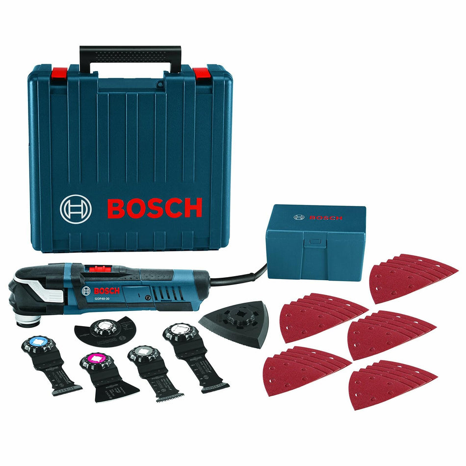 BOSCH GOP40-30C StarlockPlus Oscillating Multi-Tool Kit with 32 Accessories, Variable Speed, and Carrying Case
