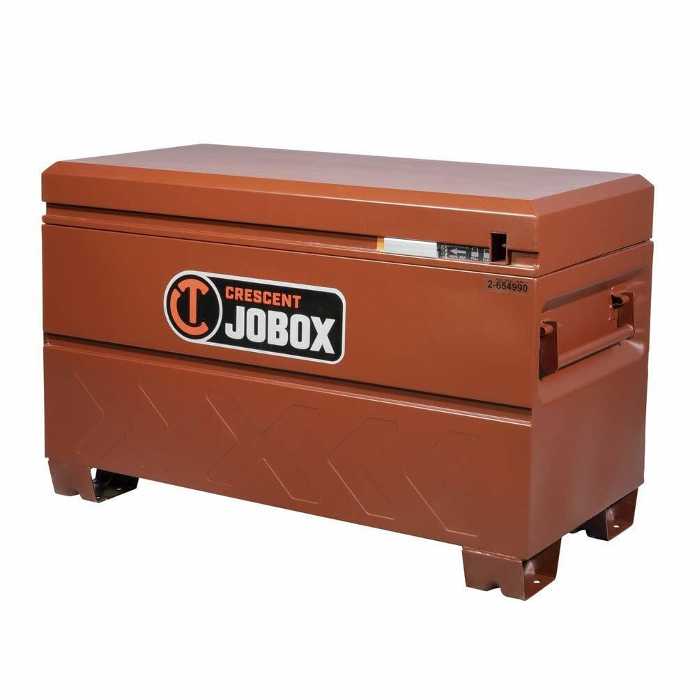 Brown tool box with 'Crescent JoBox' logo on a white background
