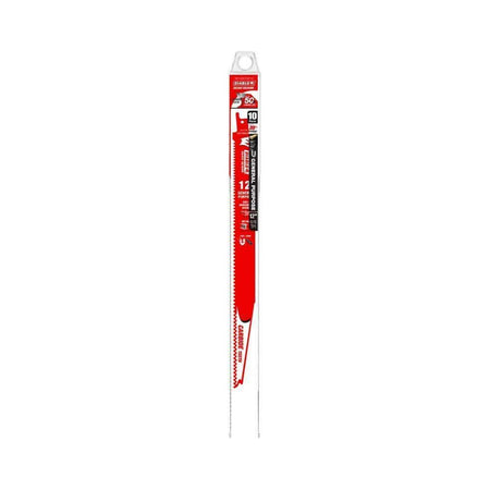 Red and white blade packaging on a white background