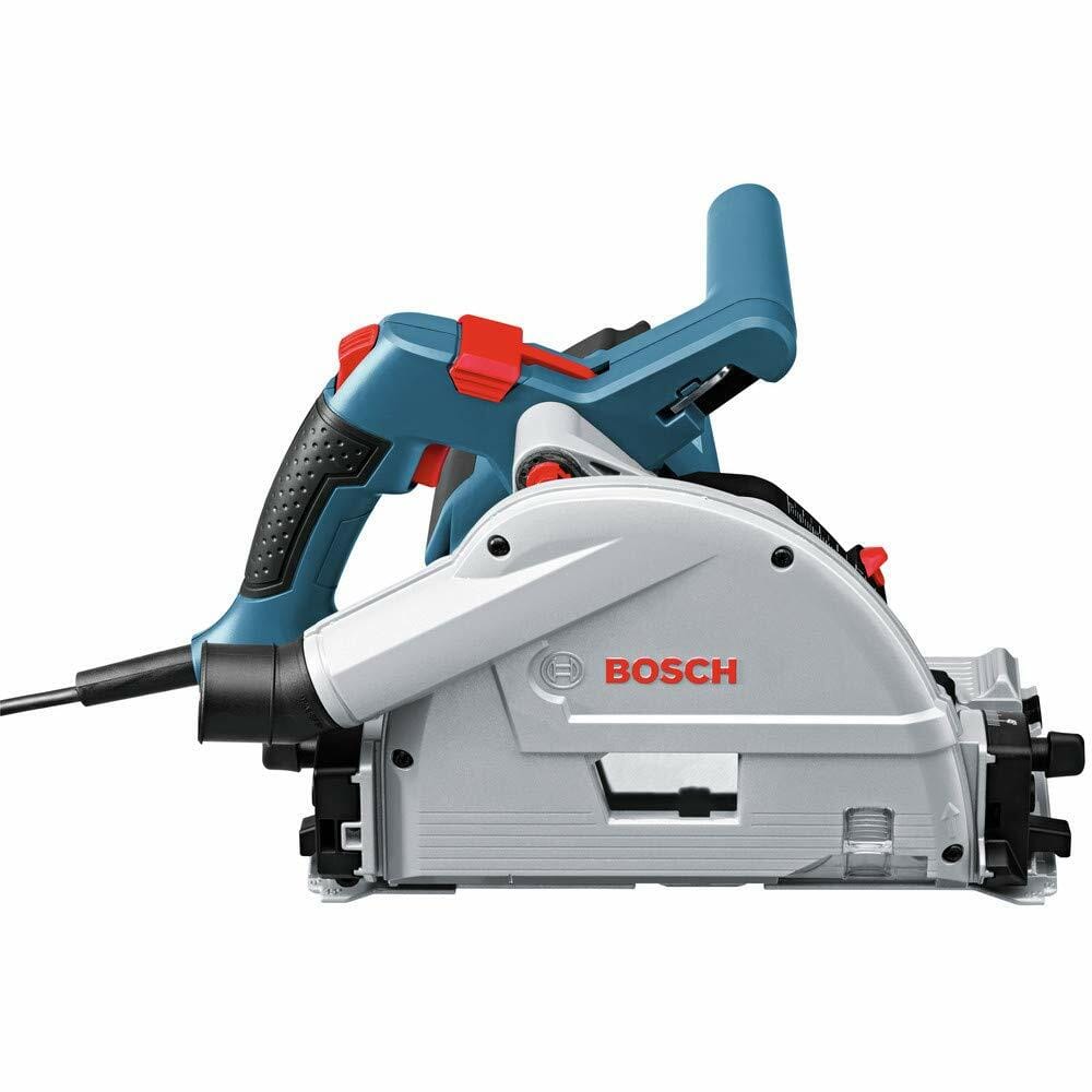 Bosch 13 Amp Corded 6-1/2 Inch Plunge Track Saw with L-Boxx Case and Hose Adapter for Wood Cutting