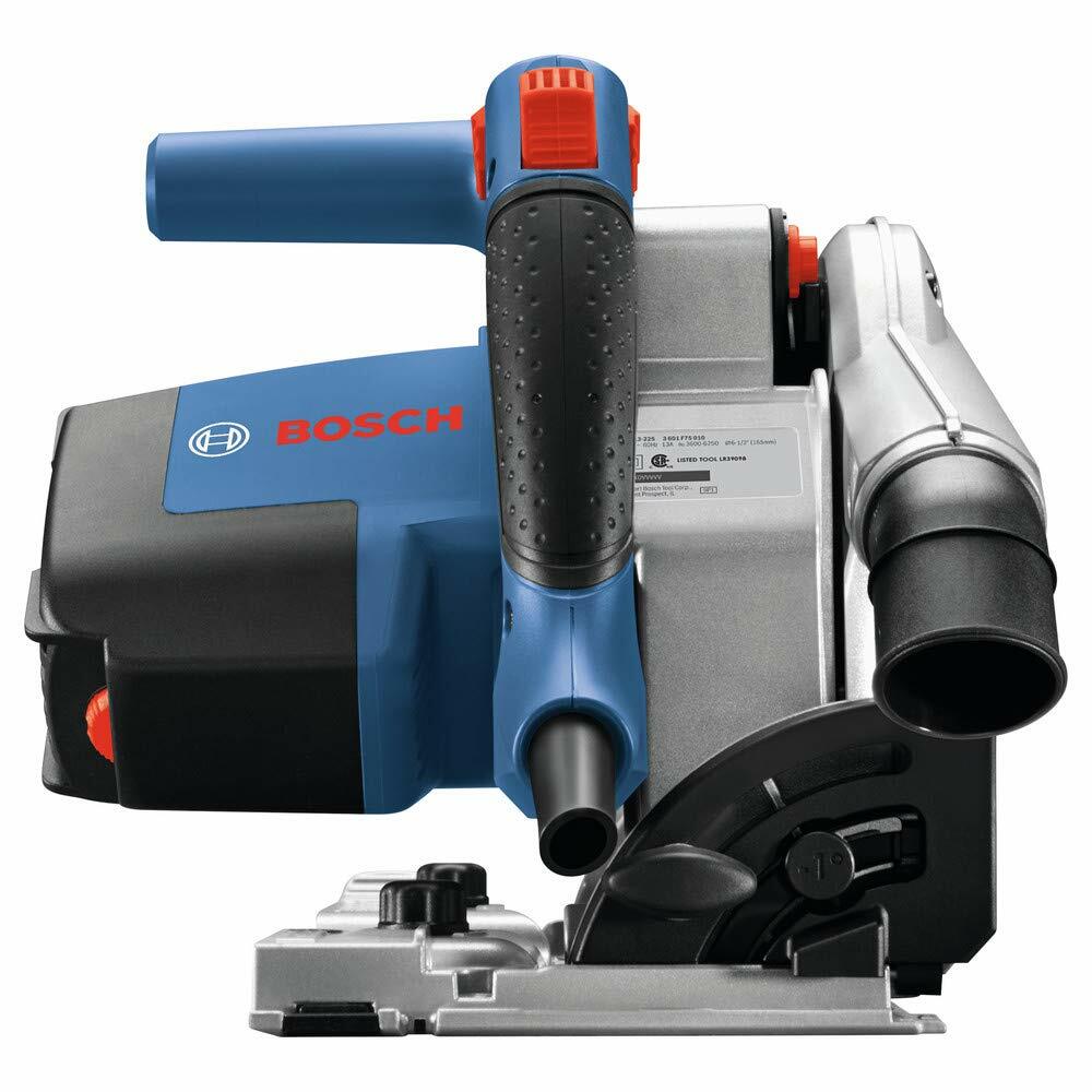 Bosch 13 Amp Corded 6-1/2 Inch Plunge Track Saw with Hose Adapter and Precision Wood Cutting Design