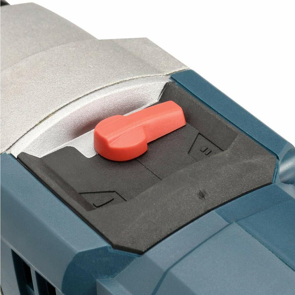 Bosch HD182RT 8.5 Amp Two-Speed Hammer Drill close-up of red speed selector switch and casing detail