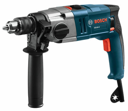 Bosch HD182RT 8.5 Amp 1/2 inch Two-Speed Hammer Drill with ergonomic handle and powerful motor for heavy-duty drilling tasks